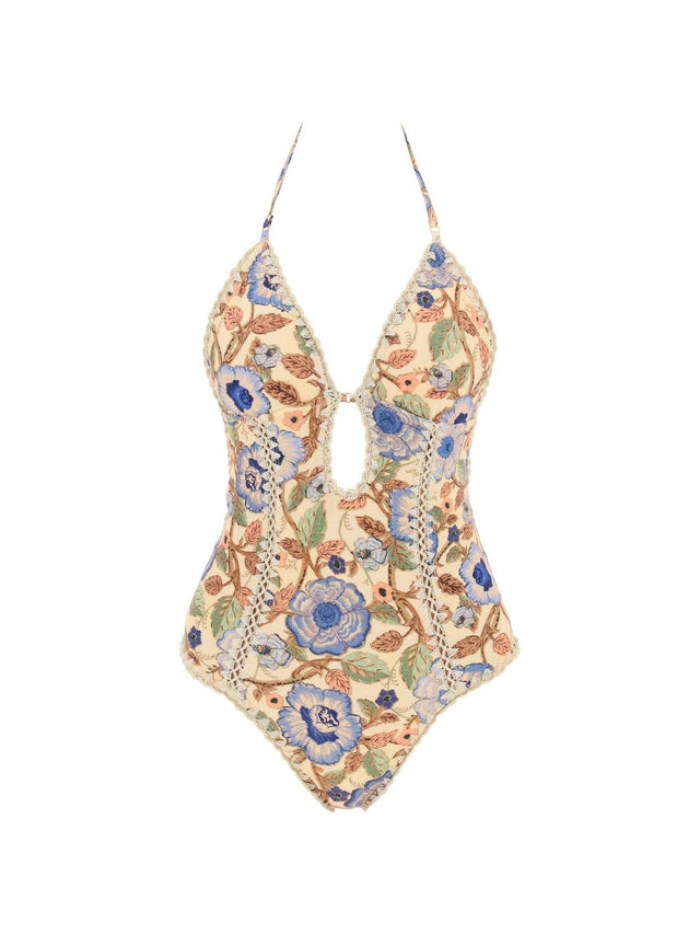 Floral Junie Crochet Edge One-Piece Swimsuit.