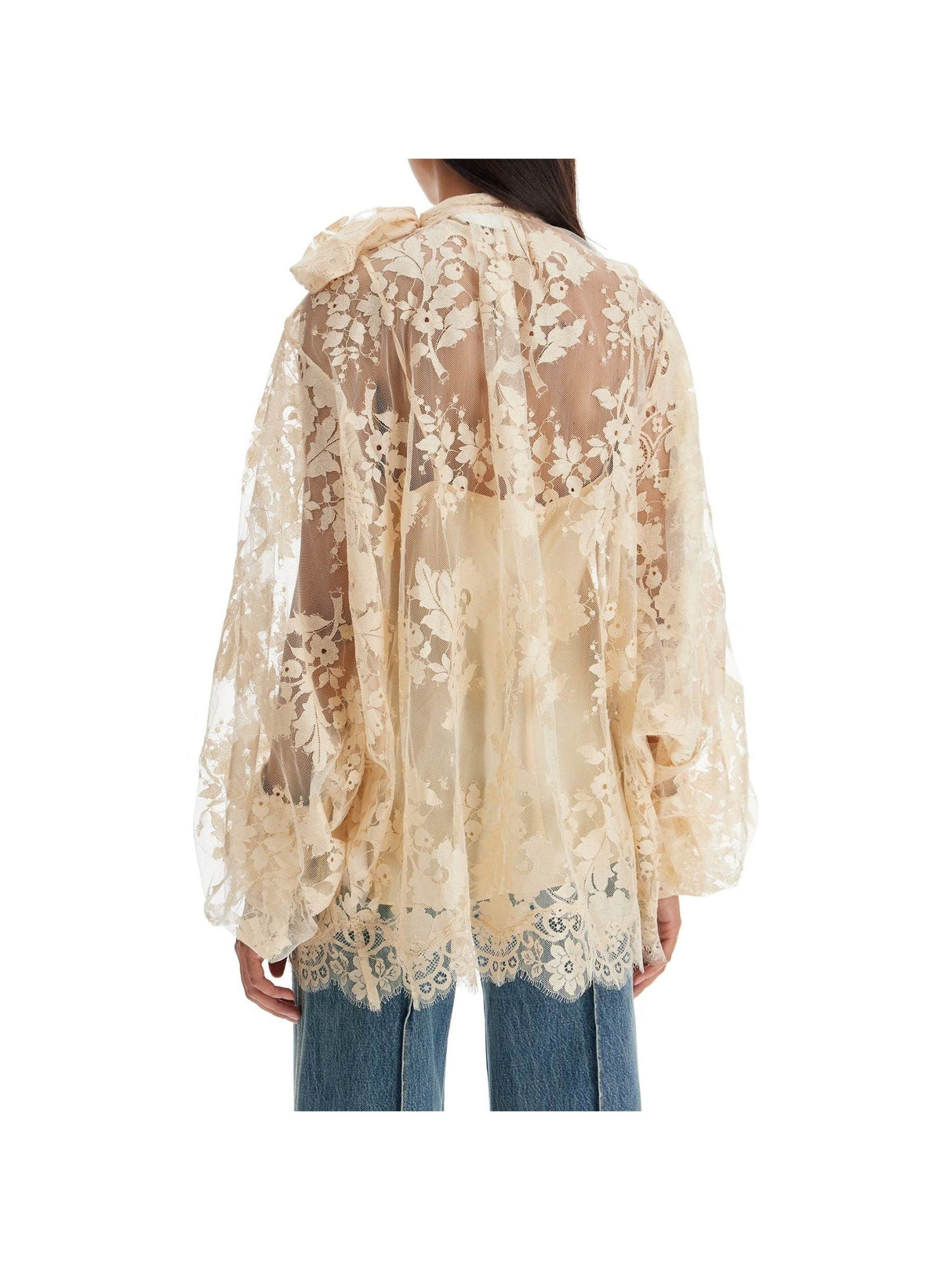 Of Lace Blouse With Floral Pattern