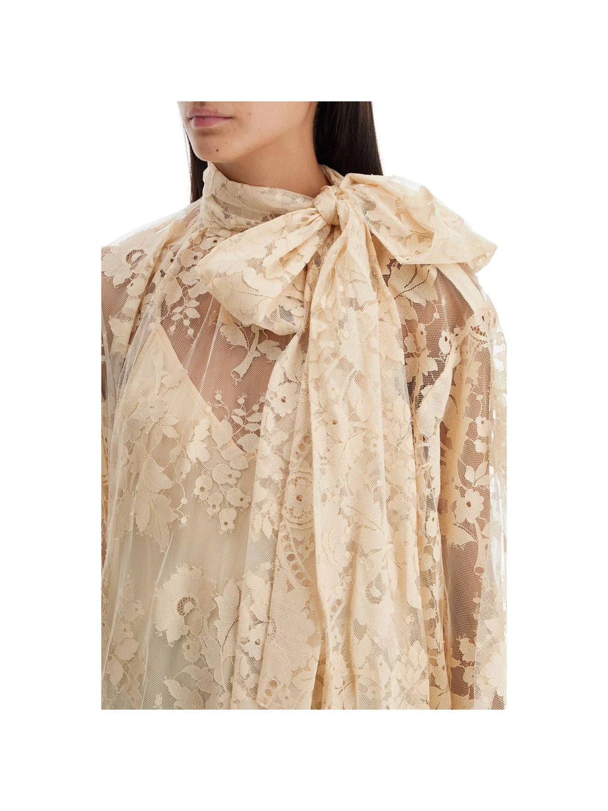 Of Lace Blouse With Floral Pattern