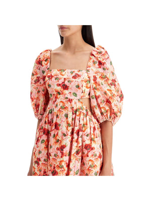 Floral Lightburst Linen Dress - Women > Clothing > Dresses > Mini