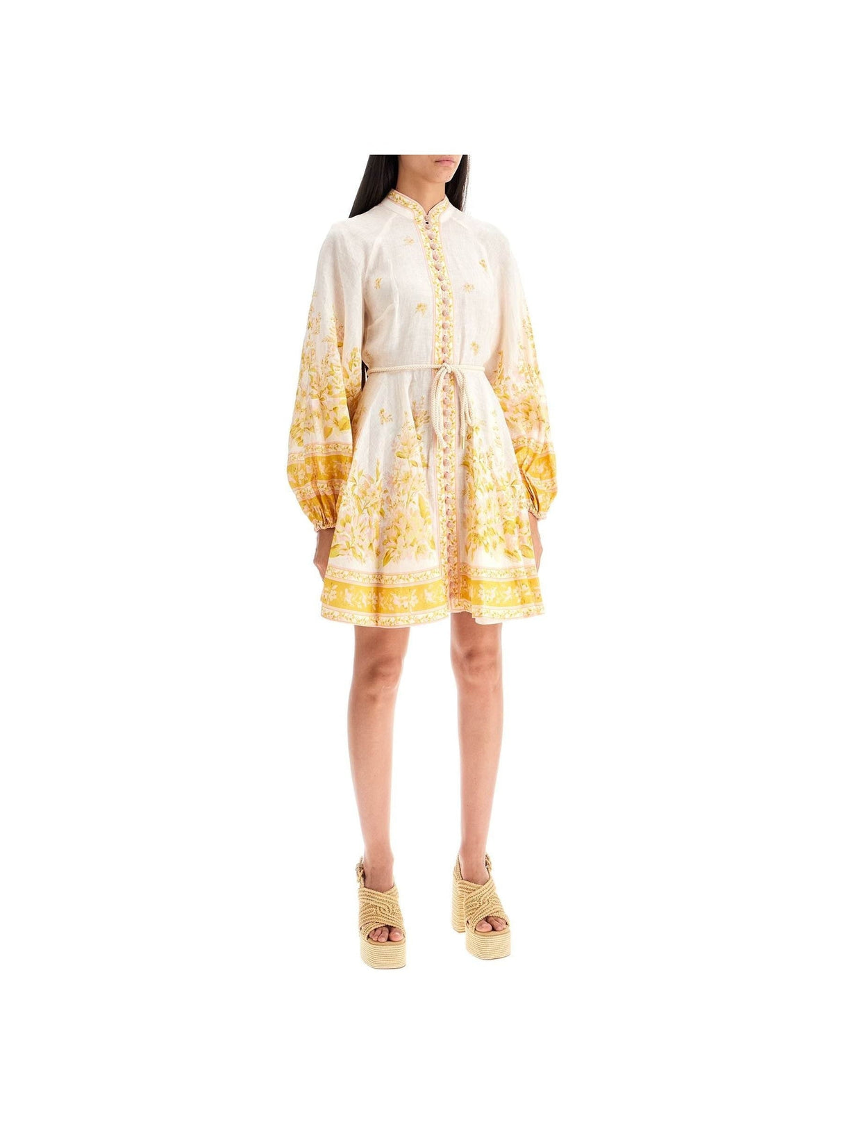 Floral Linen Mini Dress - Women > Clothing > Dresses > Mini