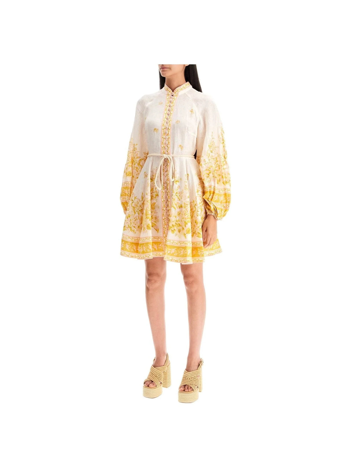 Floral Linen Mini Dress - Women > Clothing > Dresses > Mini