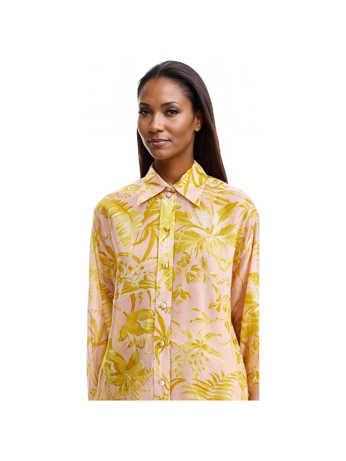 ZIMMERMANN-Golden Relaxed Silk Button-Up Shirt -JOHN JULIA.