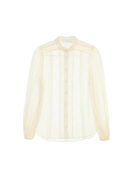 ZIMMERMANN-Halliday Lace Trimmed Shirt-JOHN JULIA