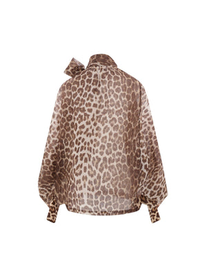 Leopard Linen and Silk Blouse-ZIMMERMANN-JOHN JULIA