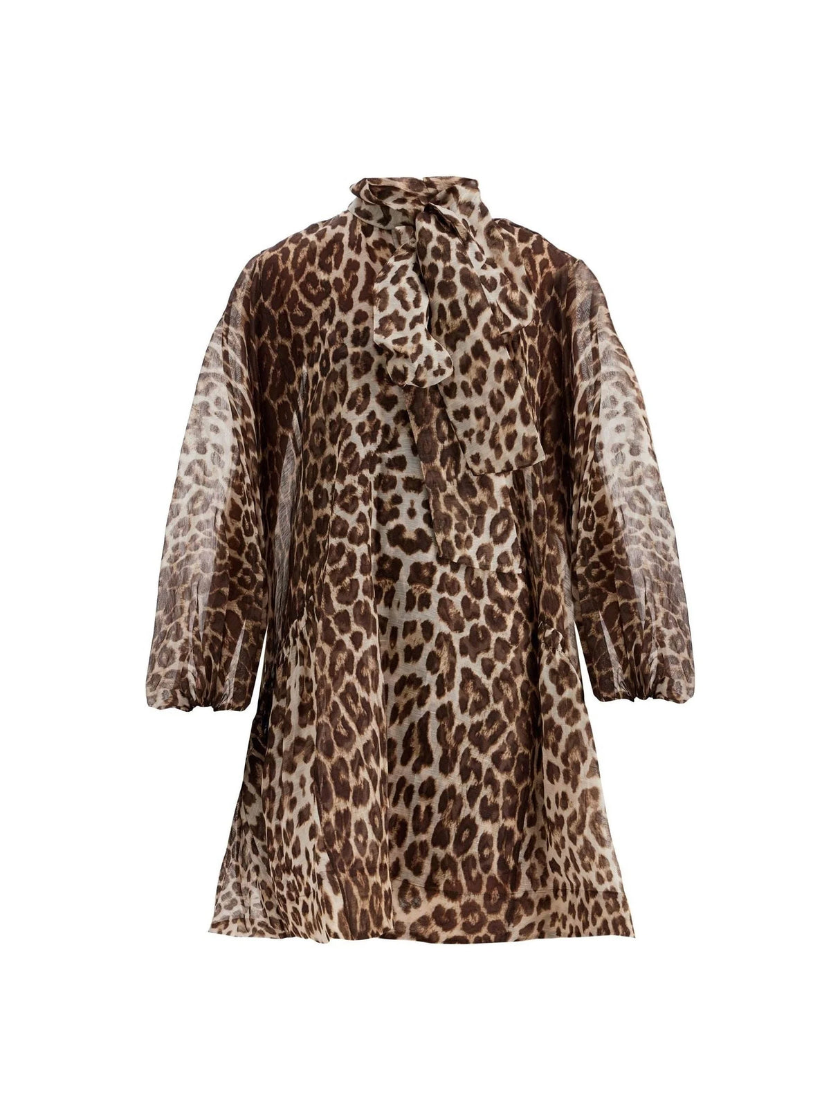 ZIMMERMANN-Leopard Print Linen Silk Dress-JOHN JULIA