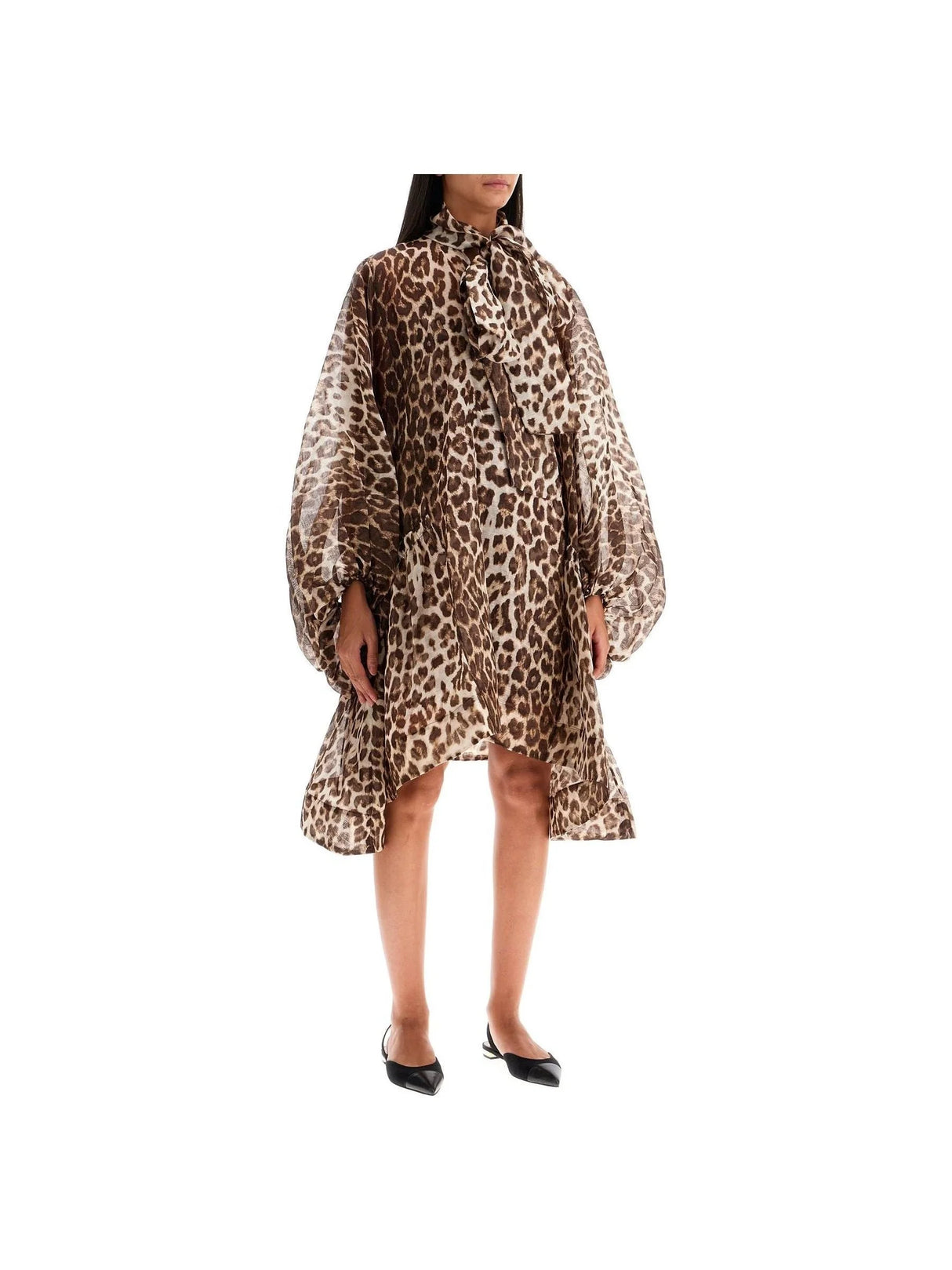 ZIMMERMANN-Leopard Print Linen Silk Dress-JOHN JULIA