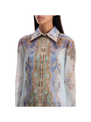 Paisley Print Linen Silk Shirt-ZIMMERMANN-JOHN JULIA