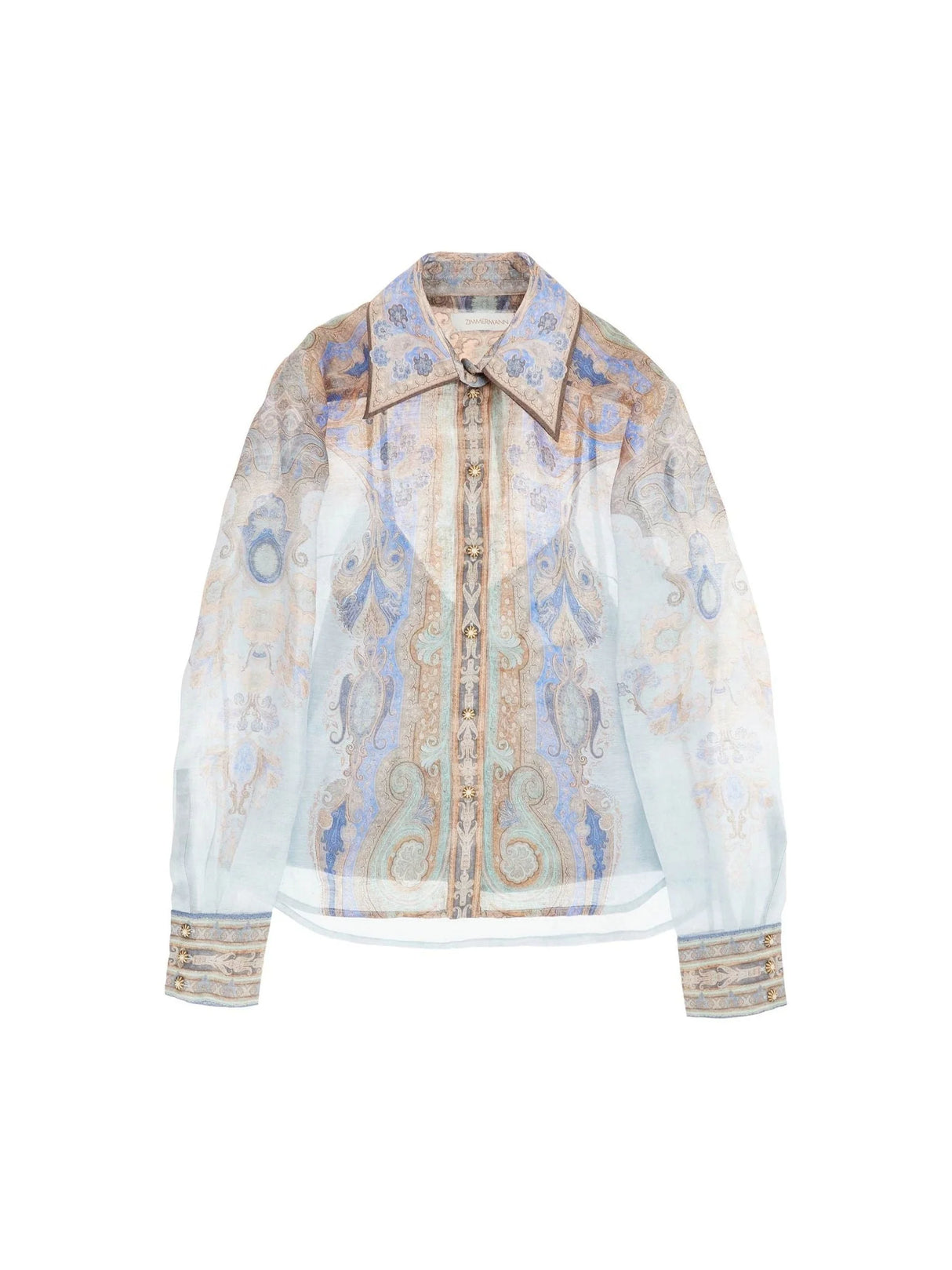 Paisley Print Linen Silk Shirt-ZIMMERMANN-JOHN JULIA