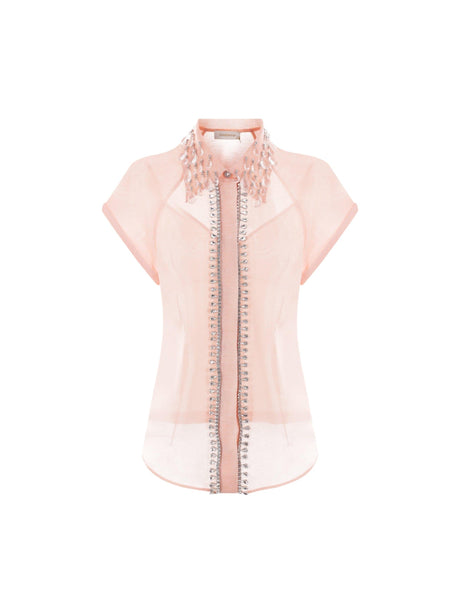 Matchmaker Diamante Organza Shirt-ZIMMERMANN-JOHN JULIA