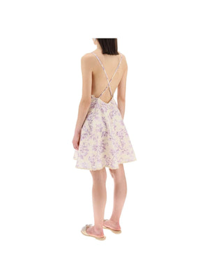 Mini Floral Linen Dress-ZIMMERMANN-JOHN JULIA