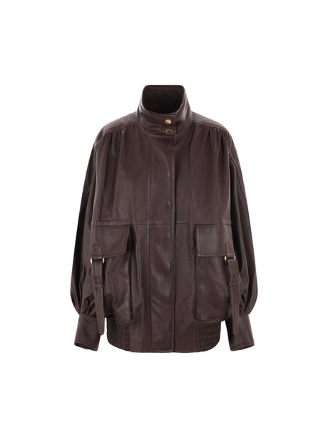 Nappa Oversize Bomber Jacket-ZIMMERMANN-JOHN JULIA