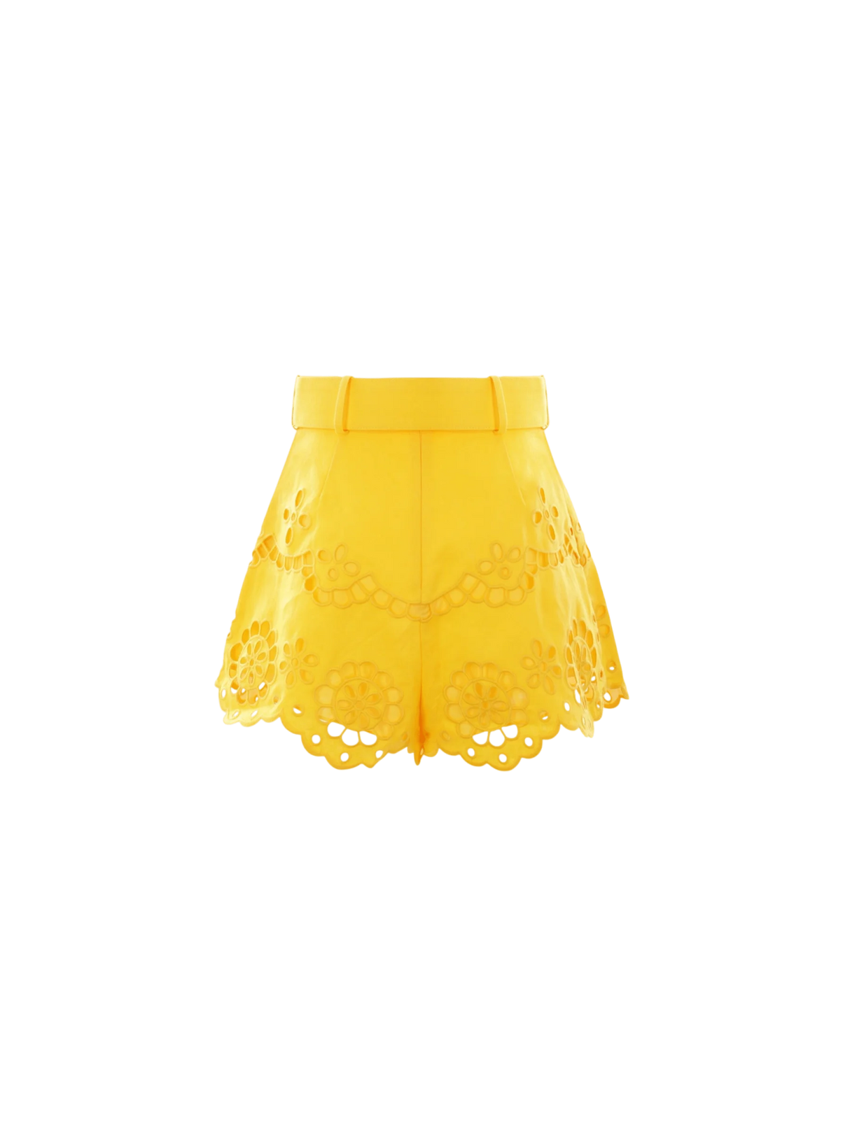 ZIMMERMANN-Pop Embroidered Linen Shorts-JOHN JULIA