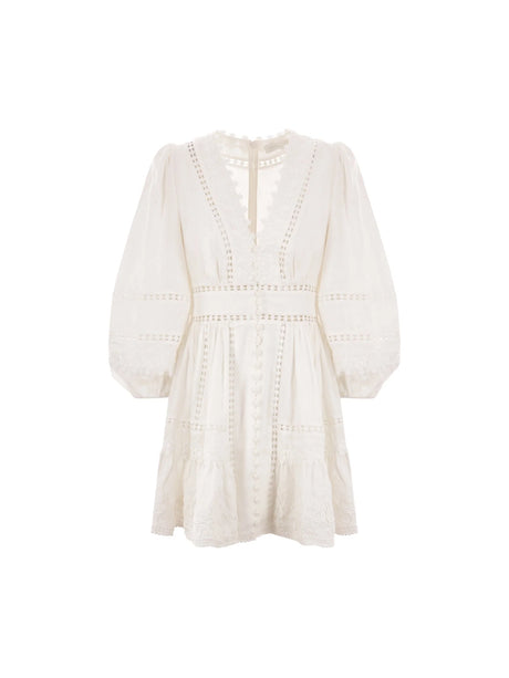 ZIMMERMANN-Pop Linen Minidress-JOHN JULIA