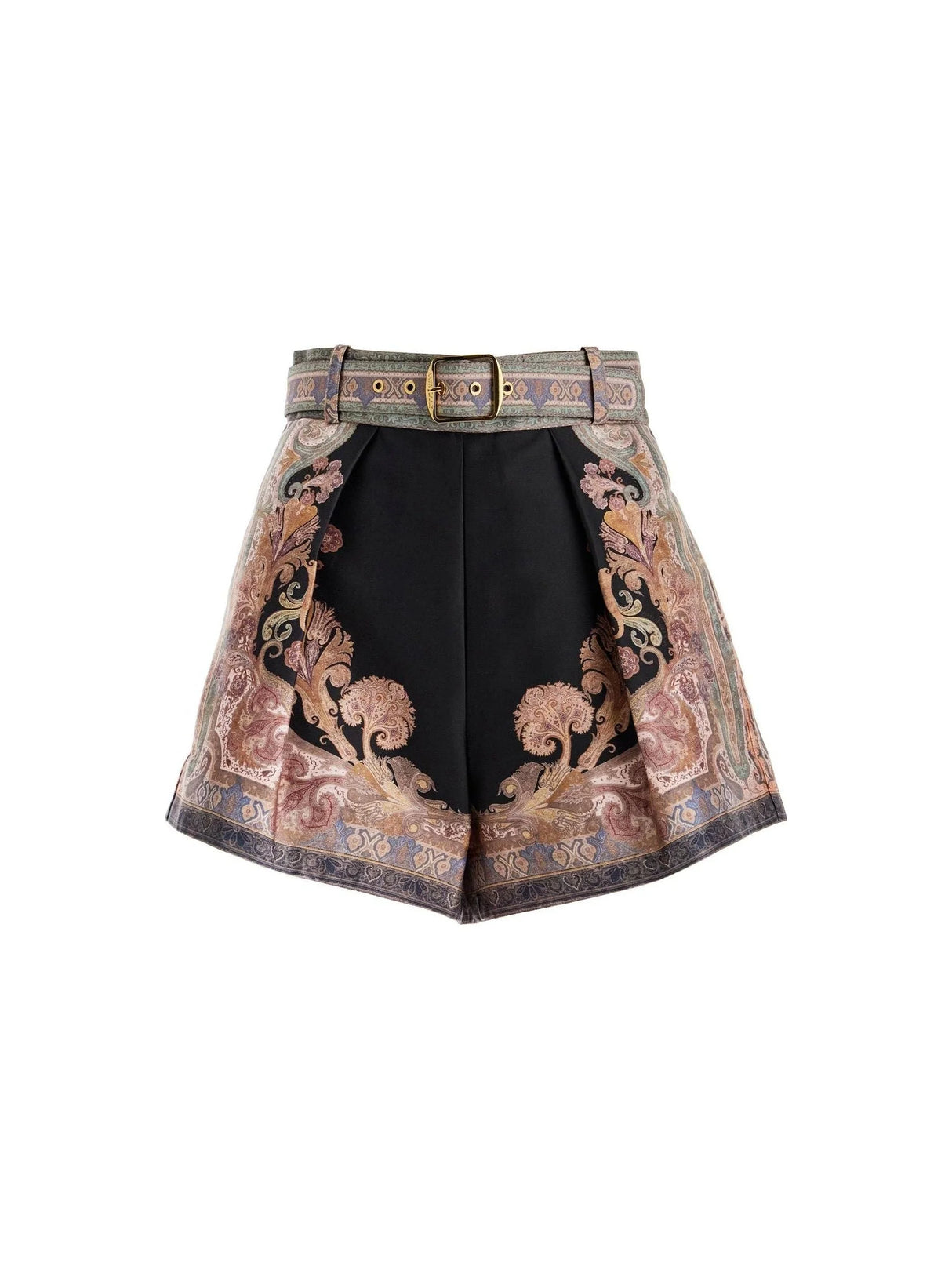 Paisley Silk-Cotton Shorts-ZIMMERMANN-JOHN JULIA