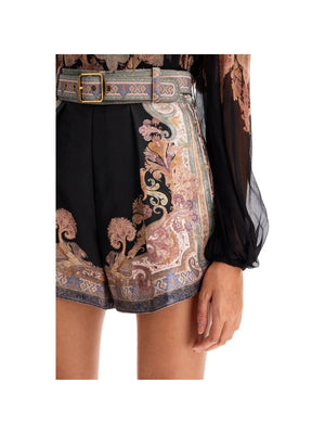 Paisley Silk-Cotton Shorts-ZIMMERMANN-JOHN JULIA