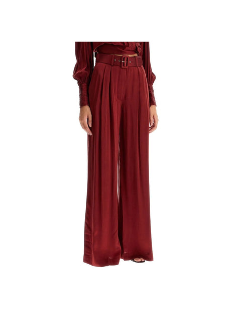 Silk Satin Palazzo Pants In Nine