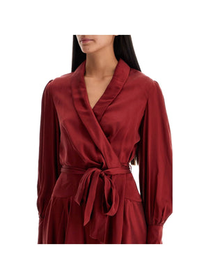 Wrap Satin Mini Dress-ZIMMERMANN-JOHN JULIA