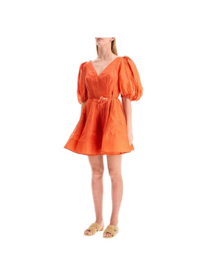 Tranquility Linen-Silk Organza Mini Dress - Women > Clothing > Dresses > Mini