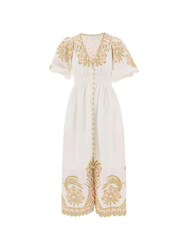 Waverly Embroidered Linen Dress-ZIMMERMANN-JOHN JULIA