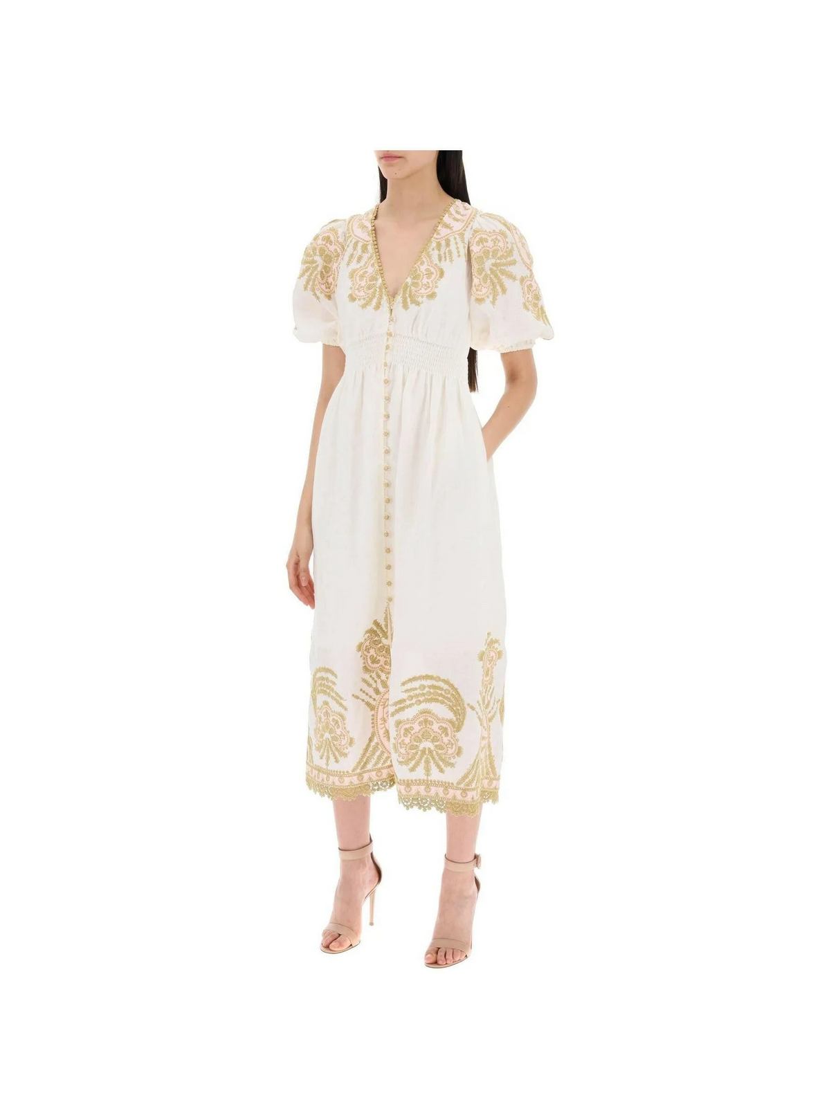 Waverly Embroidered Linen Dress-ZIMMERMANN-JOHN JULIA