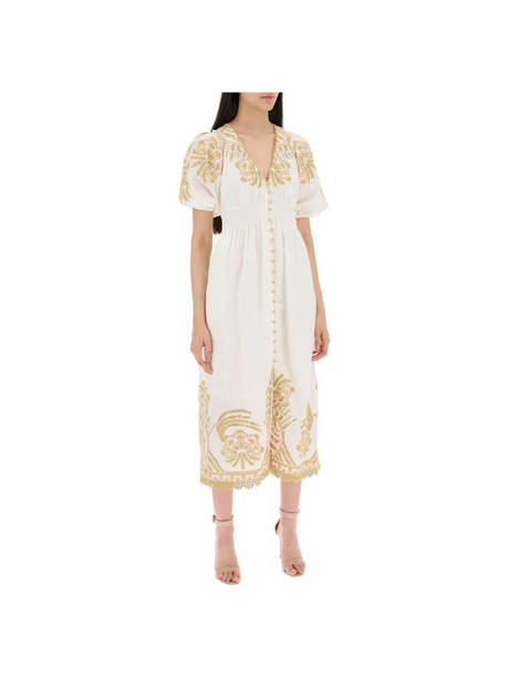 Waverly Embroidered Linen Dress-ZIMMERMANN-JOHN JULIA