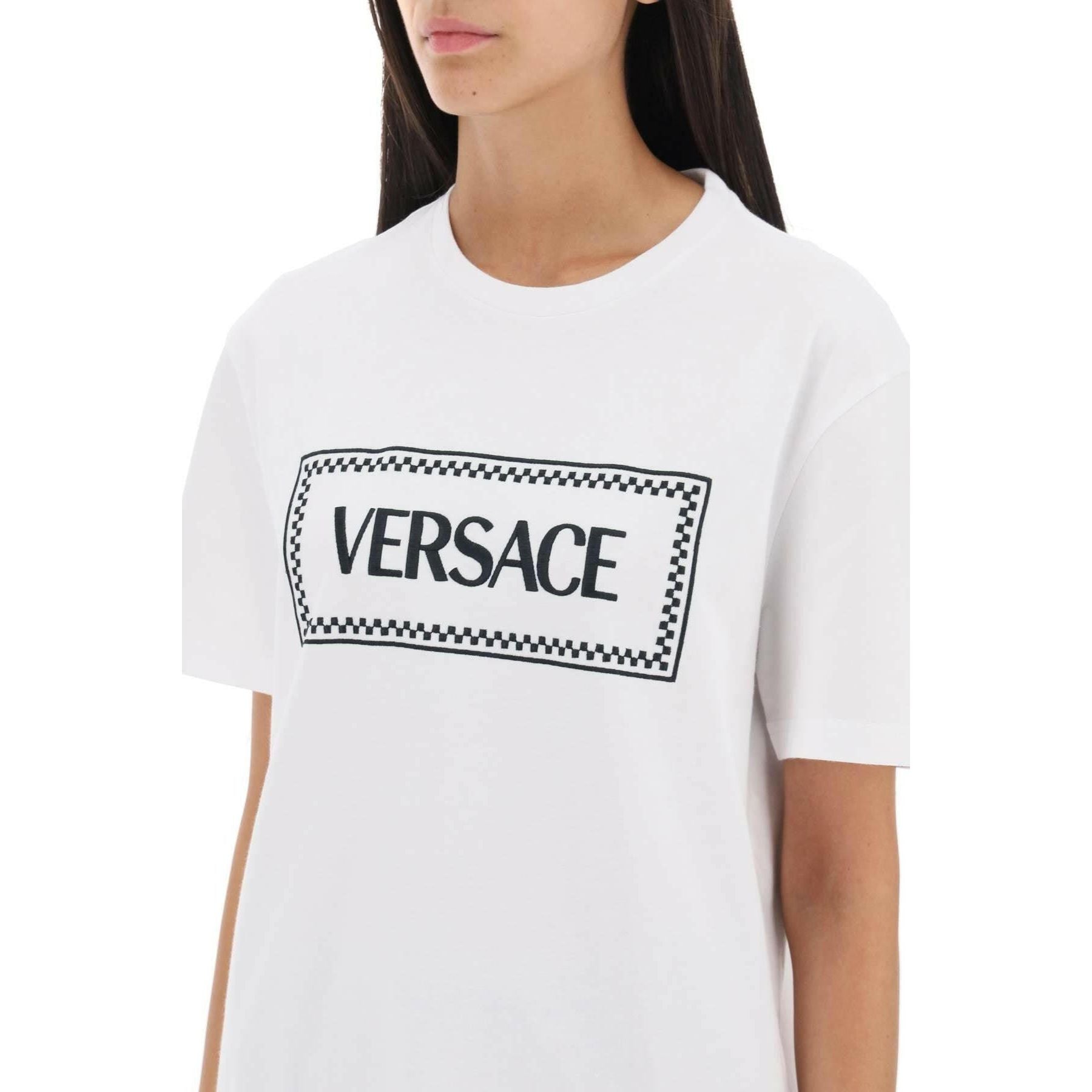 T-Shirt With Logo Embroidery VERSACE JOHN JULIA.