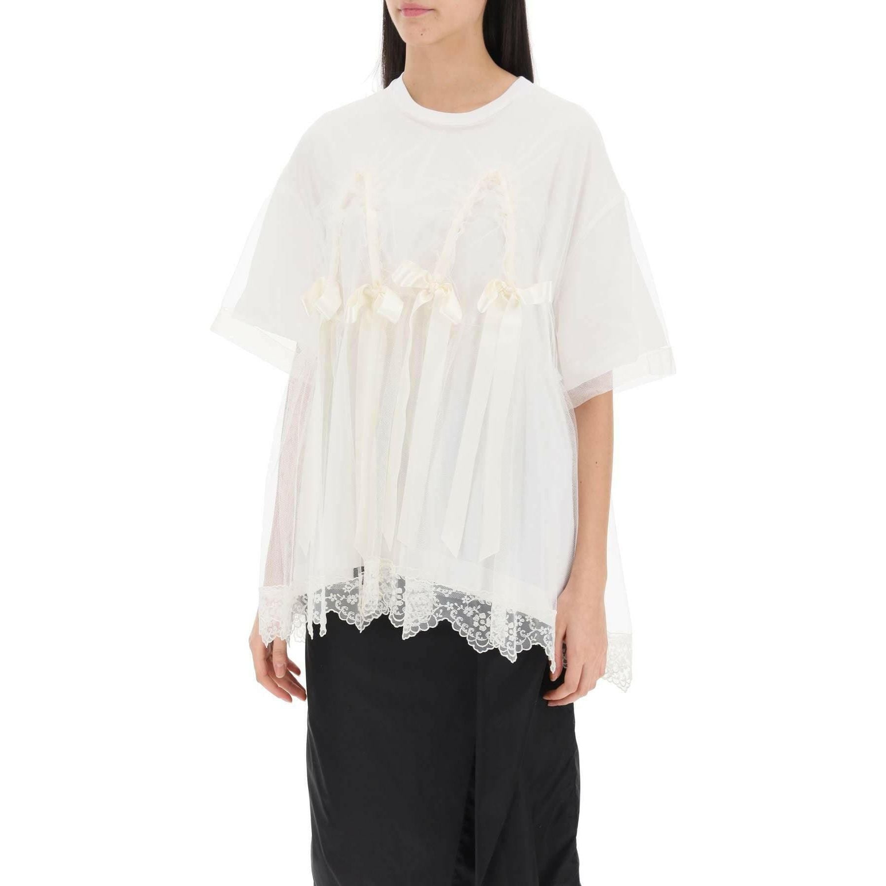 Tulle Top With Lace And Bows SIMONE ROCHA JOHN JULIA.