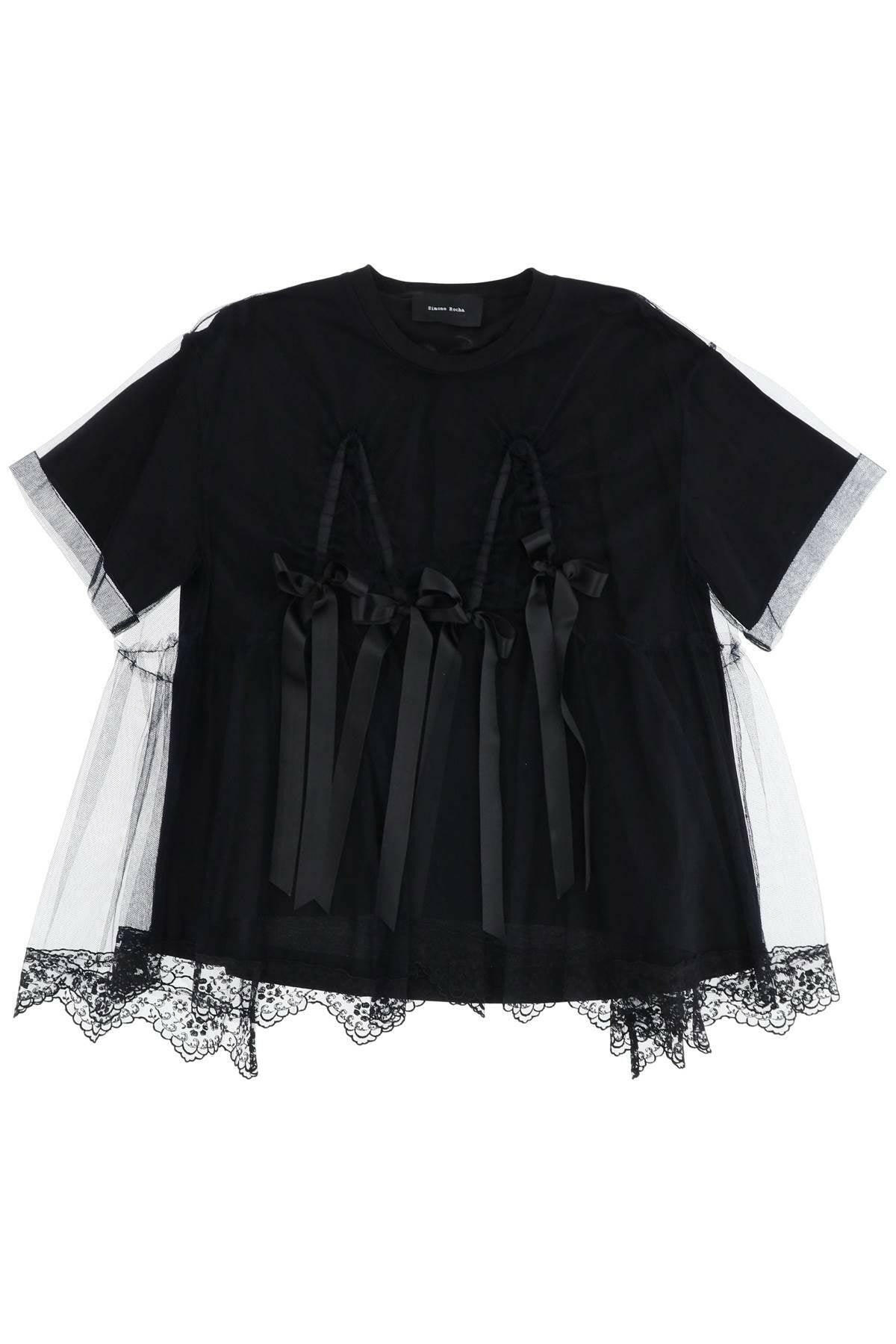 Simone Rocha Tulle Top With Lace And Bows - JOHN JULIA