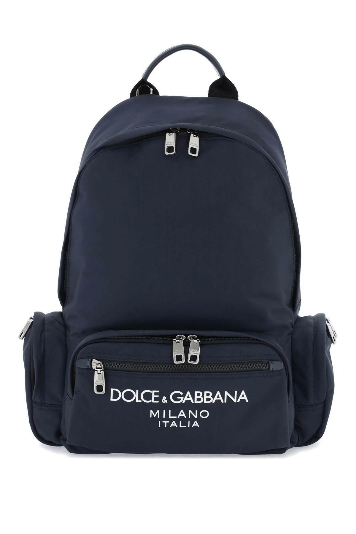 Dolce & Gabbana Nylon Backpack With Logo - JOHN JULIA