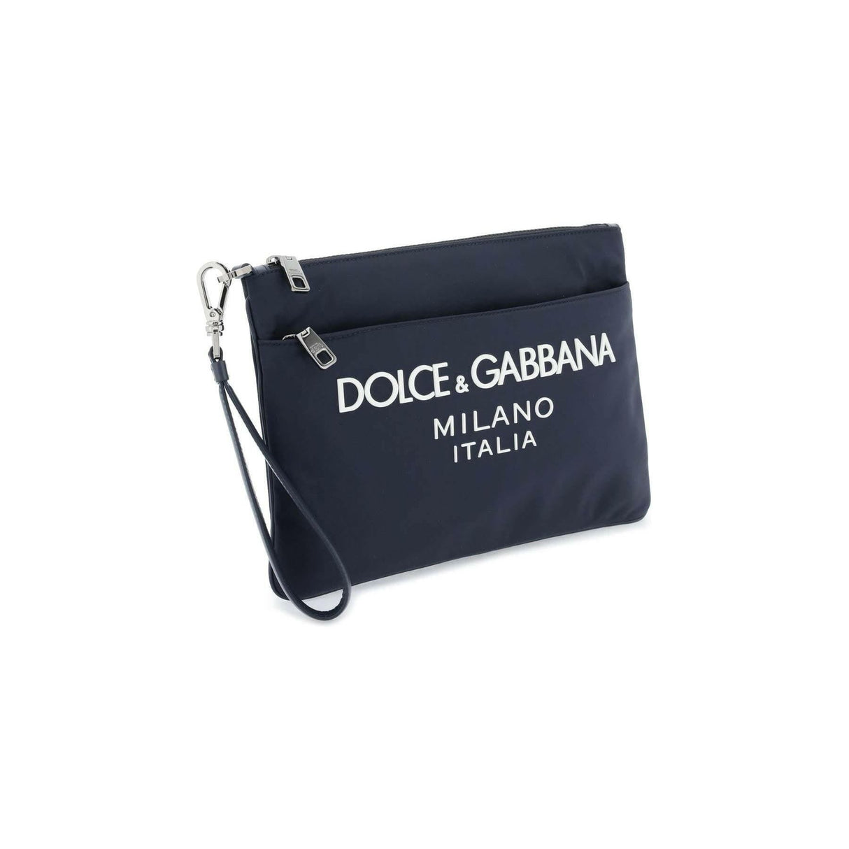 Nylon Pouch With Rubberized Logo DOLCE & GABBANA JOHN JULIA.