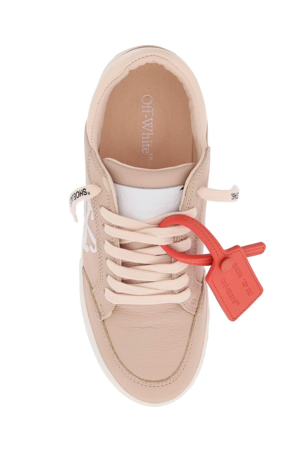 Off White Low Leather Vulcanized Sneakers For