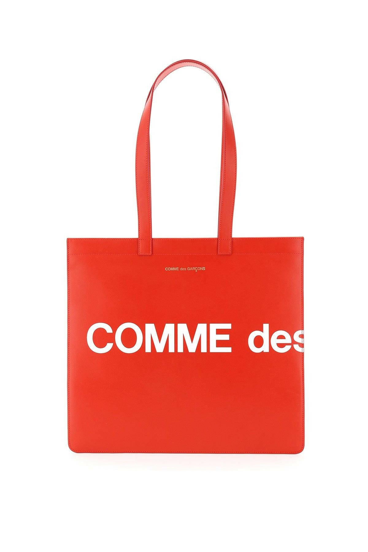 Comme Des Garcons Wallet Leather Tote Bag With Logo - JOHN JULIA