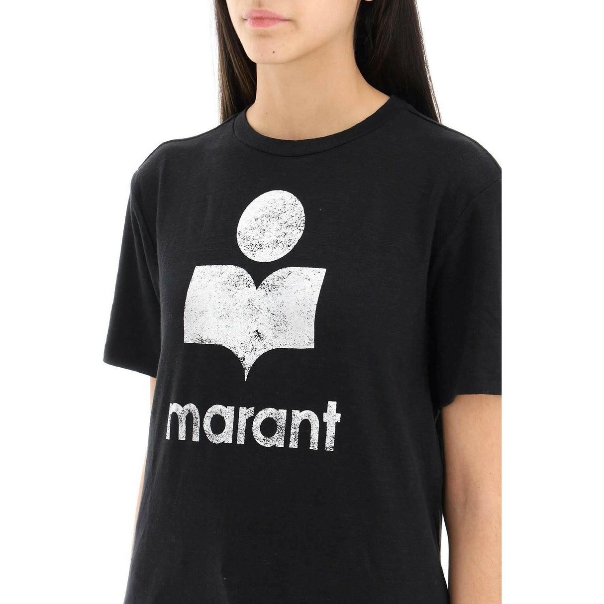 Zewel T-Shirt With Metallic Logo Print MARANT ETOILE JOHN JULIA.