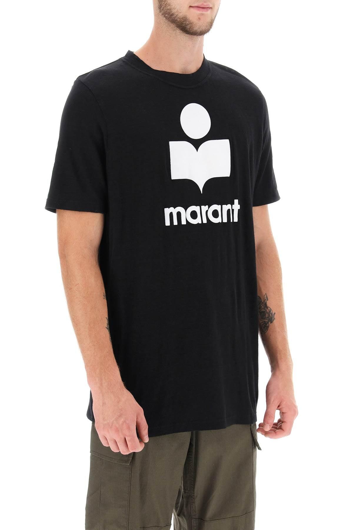 Marant 'Karman' Logo Linen T Shirt - JOHN JULIA
