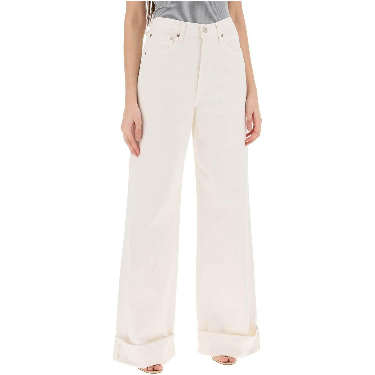 Organic Cotton Dame High Rise Wide-Leg Jeans AGOLDE JOHN JULIA.