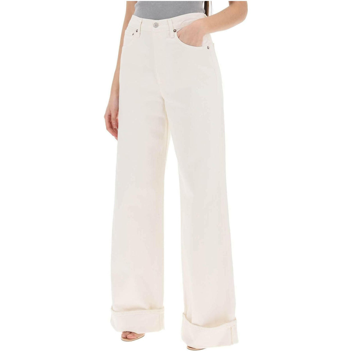 Organic Cotton Dame High Rise Wide-Leg Jeans AGOLDE JOHN JULIA.