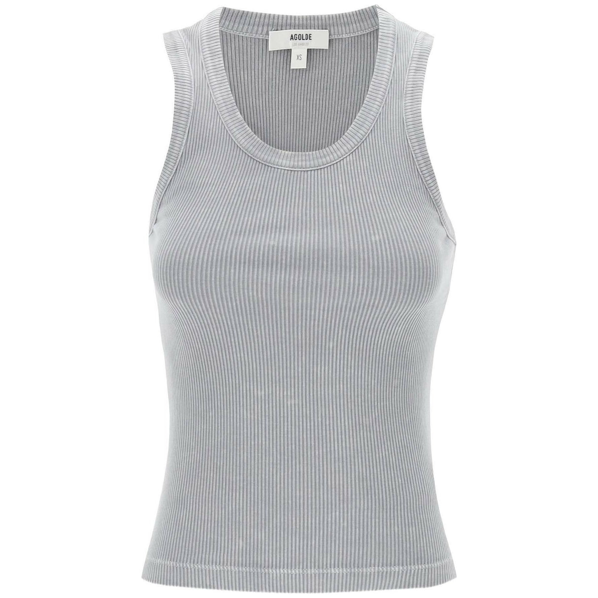 Ribbed Poppy Sleeveless Organic Cotton Top AGOLDE JOHN JULIA.