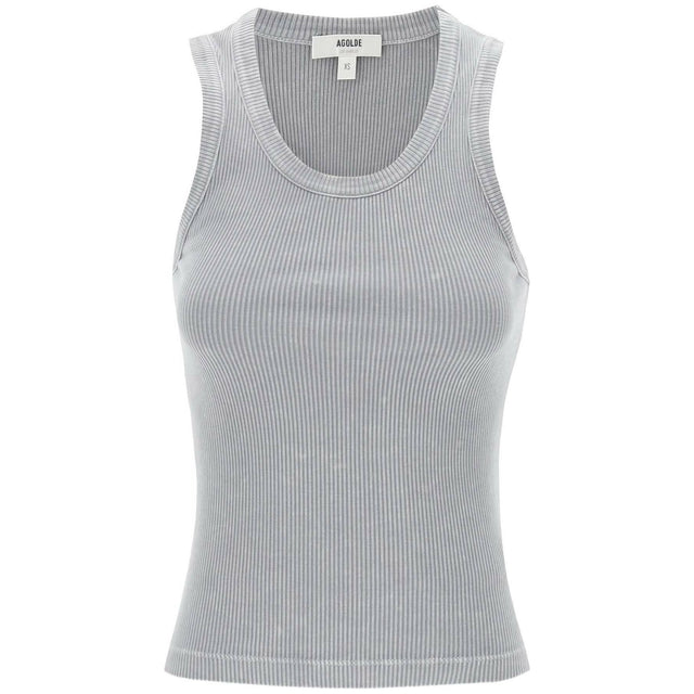 Ribbed Poppy Sleeveless Organic Cotton Top AGOLDE JOHN JULIA.