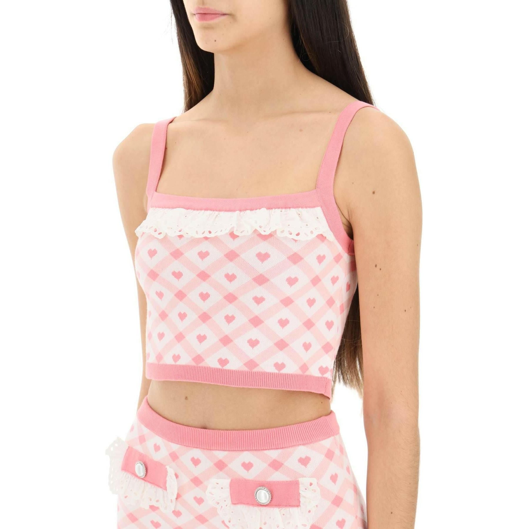 Checked Cropped Top ALESSANDRA RICH JOHN JULIA.