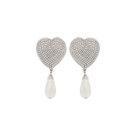 Heart Crystal Earrings With Pearls ALESSANDRA RICH JOHN JULIA.