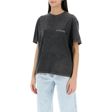 Oversized T-Shirt With Print And Rhinestones ALESSANDRA RICH JOHN JULIA.