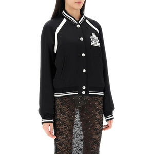 Satin Bomber Jacket With Logo Patch ALESSANDRA RICH JOHN JULIA.