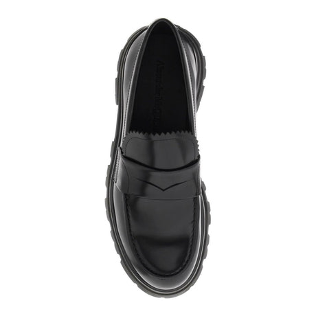 ALEXANDER MCQUEEN-Brushed Leather Wander Moccasins-JOHN JULIA