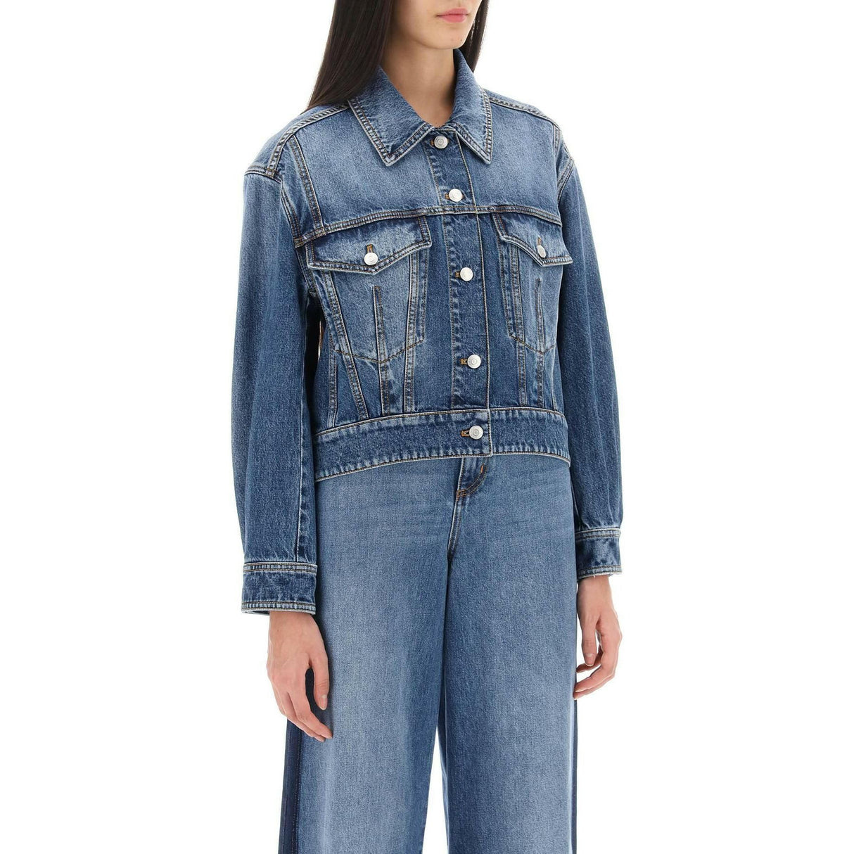 Denim Cocoon Jacket ALEXANDER MCQUEEN JOHN JULIA.