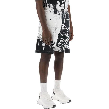 ALEXANDER MCQUEEN-Fold Print Sweat Shorts-JOHN JULIA