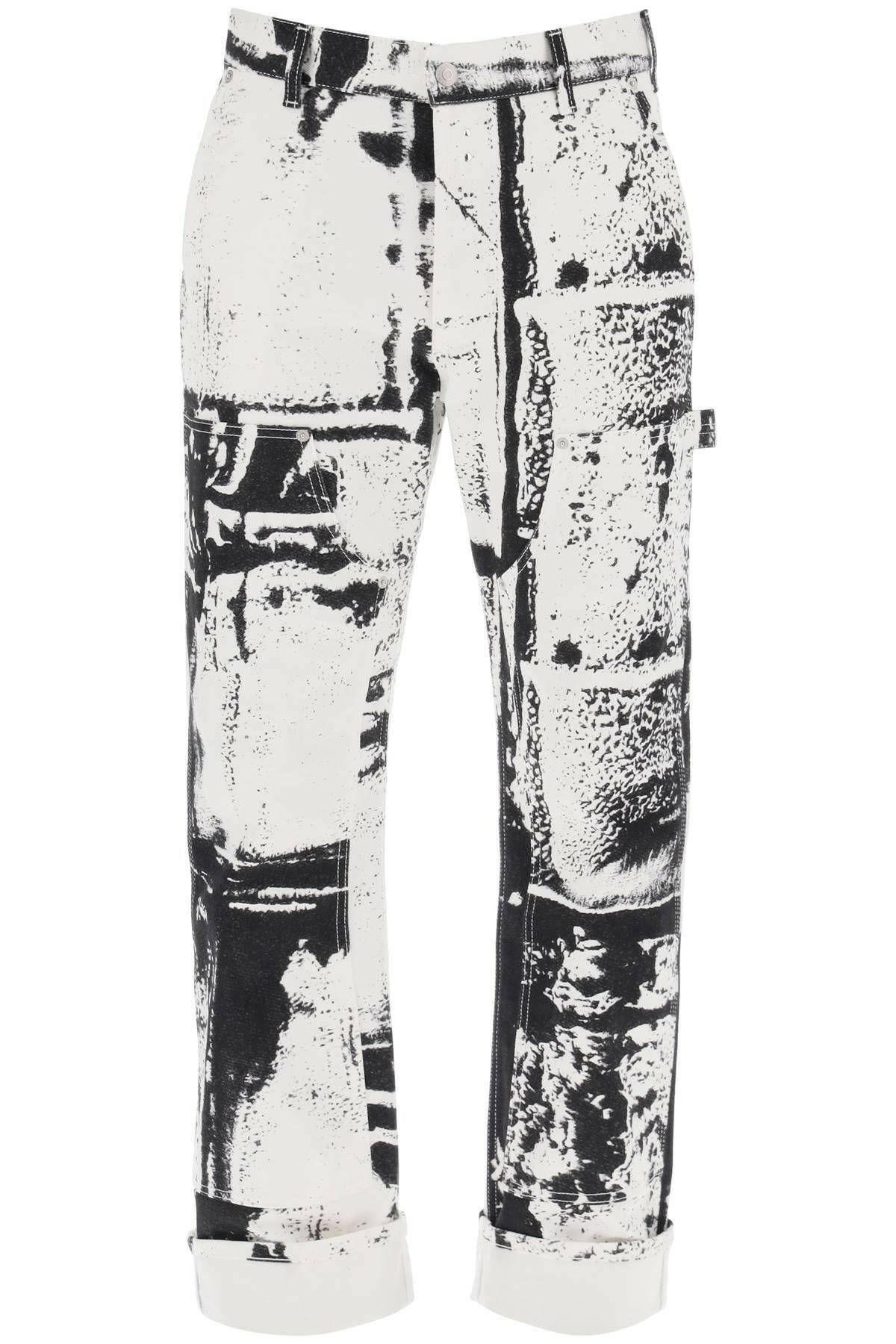 Alexander Mcqueen Fold Print Workwear Jeans - JOHN JULIA