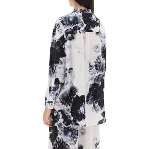 Orchid Maxi Shirt In Silk Crepe ALEXANDER MCQUEEN JOHN JULIA.