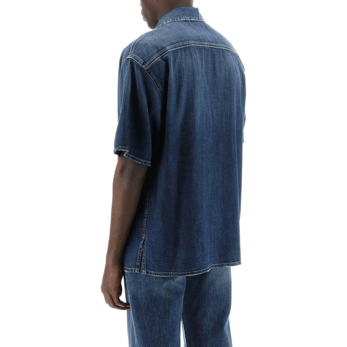 Organic Denim Short Sleeve Shirt ALEXANDER MCQUEEN JOHN JULIA.