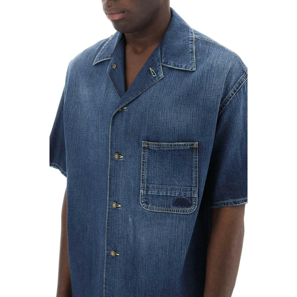 Organic Denim Short Sleeve Shirt ALEXANDER MCQUEEN JOHN JULIA.